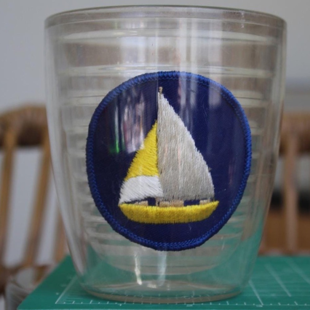 Tervis Tumbler 8oz Double Wall Insulated Cup Sailboat Patch Coastal Kitsch